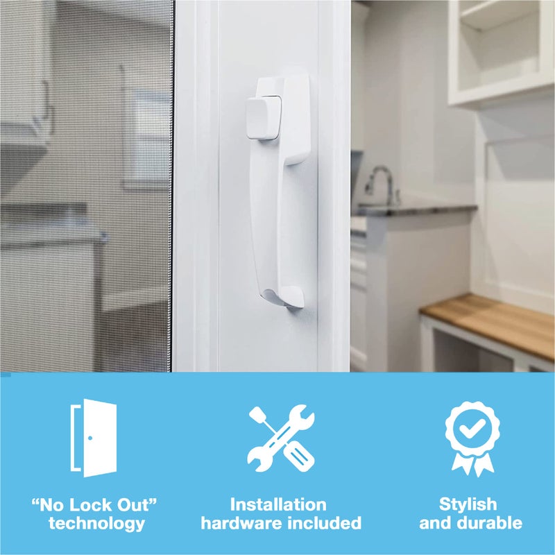 Wright Products - Tie Down Push Button Door Latch for Screen and Storm Doors, White - Image 5